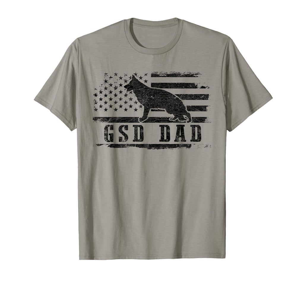 Gsd Dad Distressed American Flag T-Shirt - Custom Art Print for Adults - T-Shirt, Sweatshirt, Hoodie
