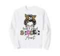 Proud And Loud Soccer Aunt Messy Bun Sweatshirt - Graphic Print Unisex - T-Shirt, Sweatshirt, Hoodie