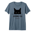 Cat Judging You Silently Funny Black T-Shirt - Trendy Graphic for Adults - T-Shirt, Sweatshirt, Hoodie