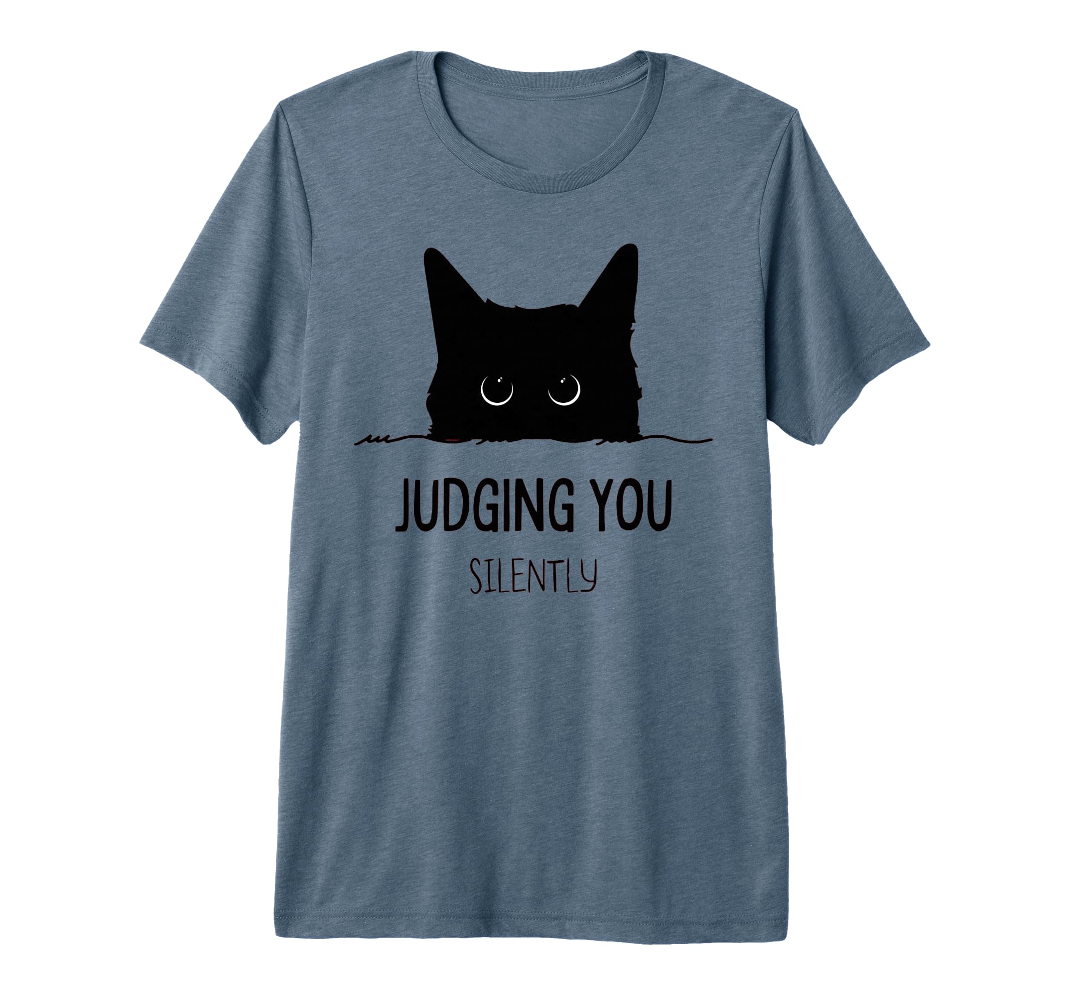 Cat Judging You Silently Funny Black T-Shirt - Trendy Graphic for Adults - T-Shirt, Sweatshirt, Hoodie