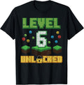 Level 6 Unlocked Pixel Gamer 6th Birthday Gaming Boys - Adult & Kids T-Shirts, Sweatshirts & Hoodies apparel design preview 1