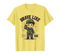 Brave Like Dad Purple Military Child T-Shirt - Novelty Apparel for Adults - T-Shirt, Sweatshirt, Hoodie