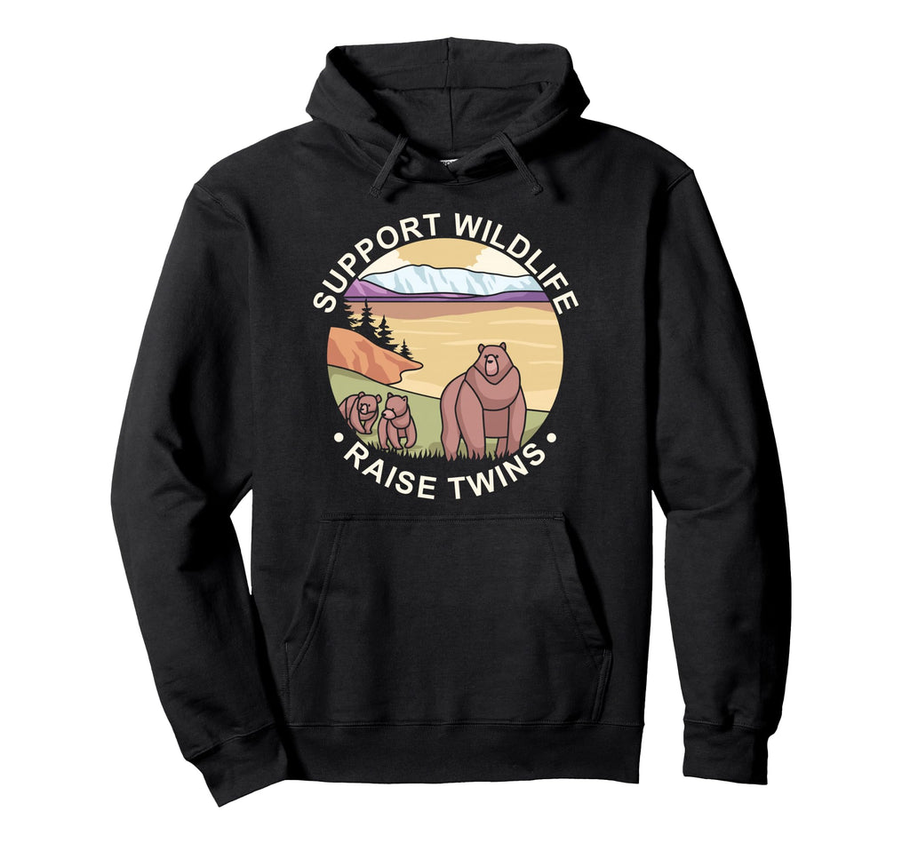 Support Wildlife Raise Twins Hoodie - Casual Everyday Wear Men Women - T-Shirt, Sweatshirt, Hoodie