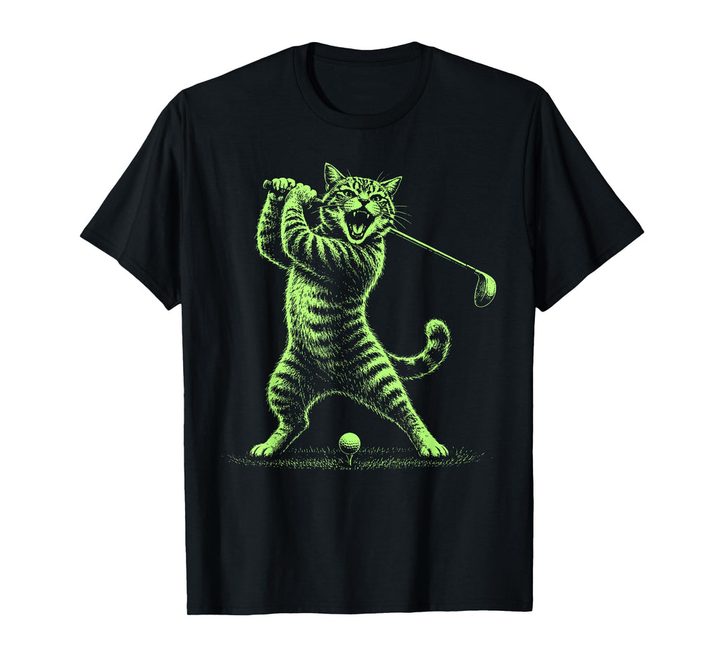 Funny Cat Playing Golf Cat Dad Cat Mom T-Shirt - Unique Graphic Men Women - T-Shirt, Sweatshirt, Hoodie