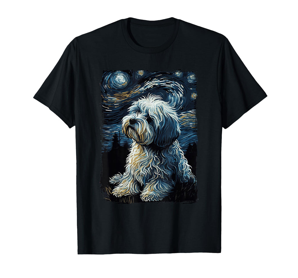 Havanese Dog Starry Night T-Shirt - Custom Art Print Men Women - T-Shirt, Sweatshirt, Hoodie