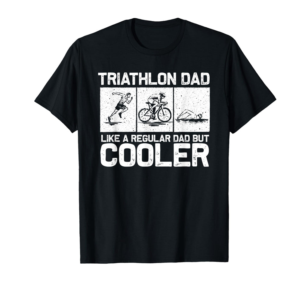 Funny Triathlon Dad Swim Bike Run T-Shirt - Minimalist Print Unisex - T-Shirt, Sweatshirt, Hoodie