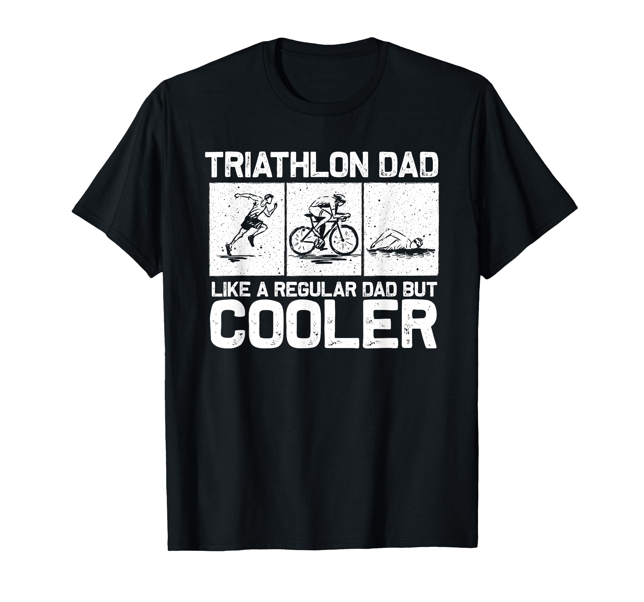 Funny Triathlon Dad Swim Bike Run T-Shirt - Minimalist Print Unisex - T-Shirt, Sweatshirt, Hoodie