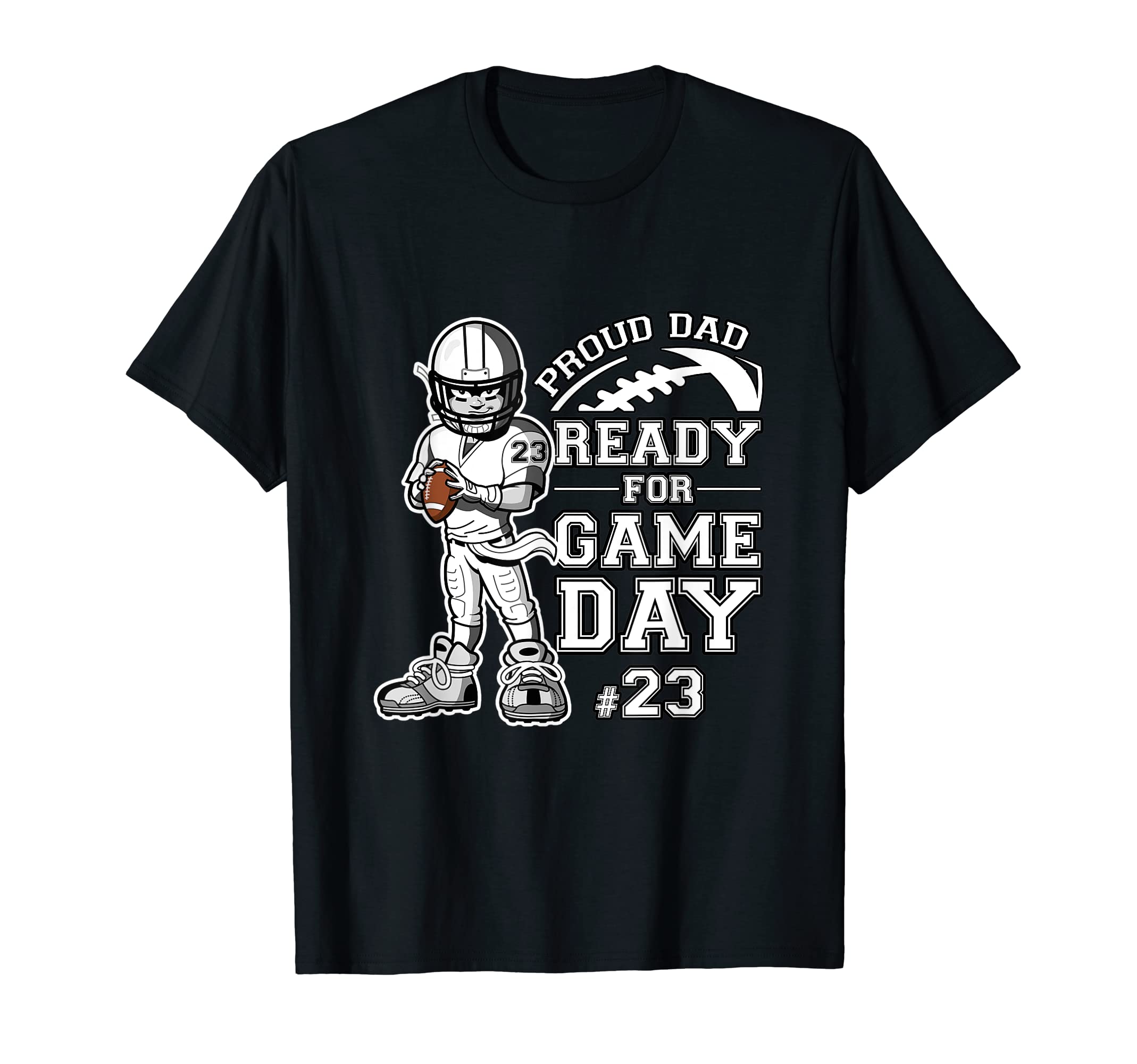 Custom Proud Football Dad Number 23 T-Shirt - Custom Art Print for Adults - T-Shirt, Sweatshirt, Hoodie