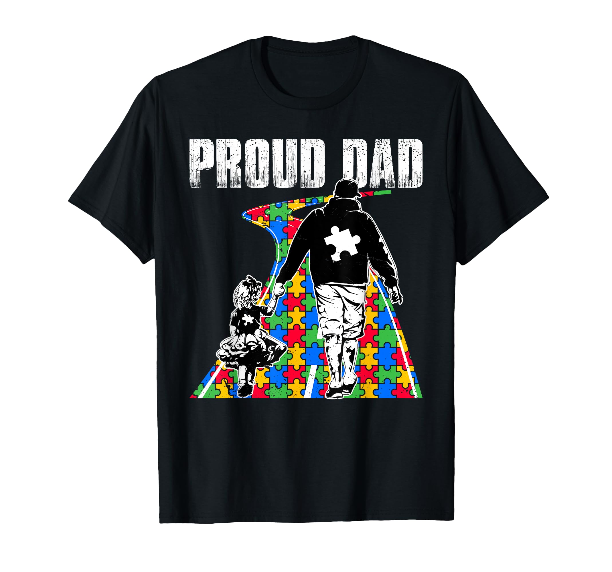 Proud Dad Autism Awareness Father T-Shirt - Custom Art Print Unisex - T-Shirt, Sweatshirt, Hoodie