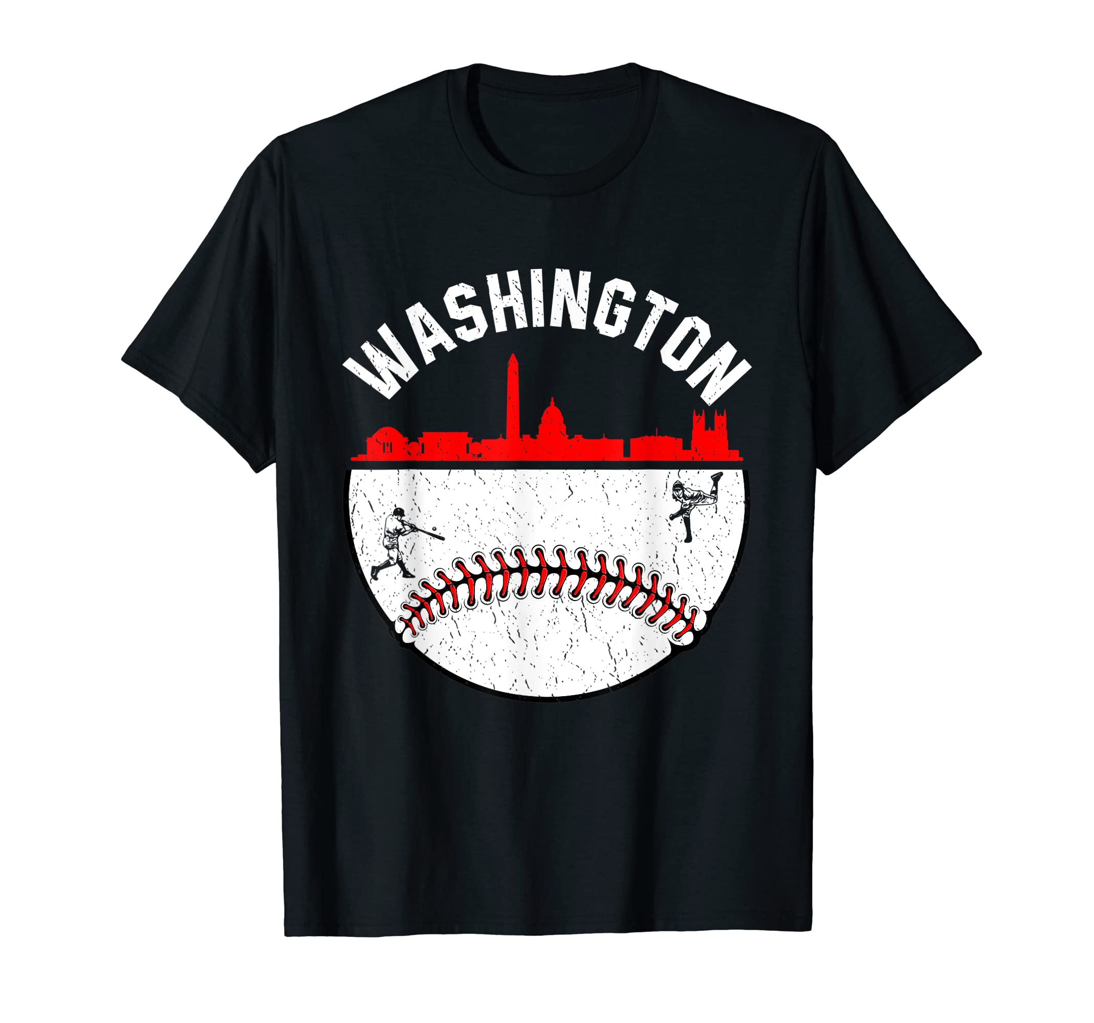 Washington Cityscape Baseball Mom Dad T-Shirt - Unique Graphic Unisex - T-Shirt, Sweatshirt, Hoodie