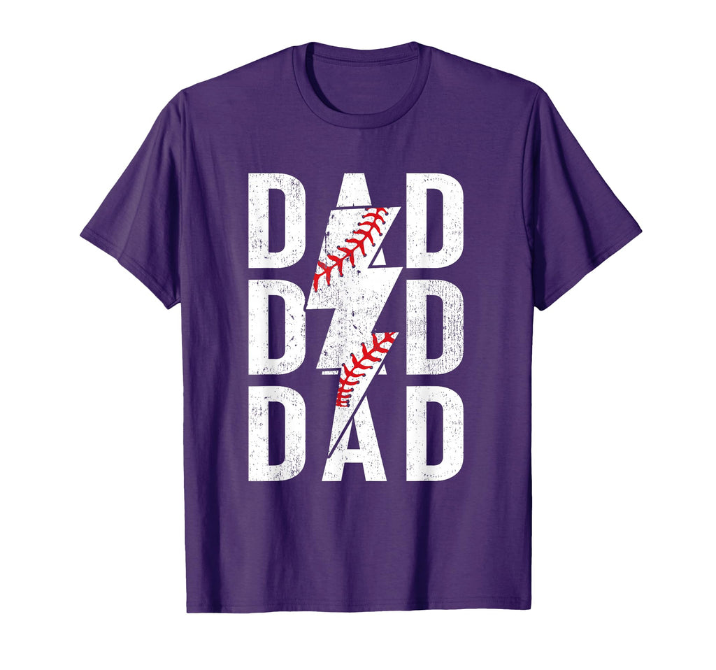 Proud Baseball Dad Lightning T-Shirt - Casual Everyday Wear for Adults - T-Shirt, Sweatshirt, Hoodie