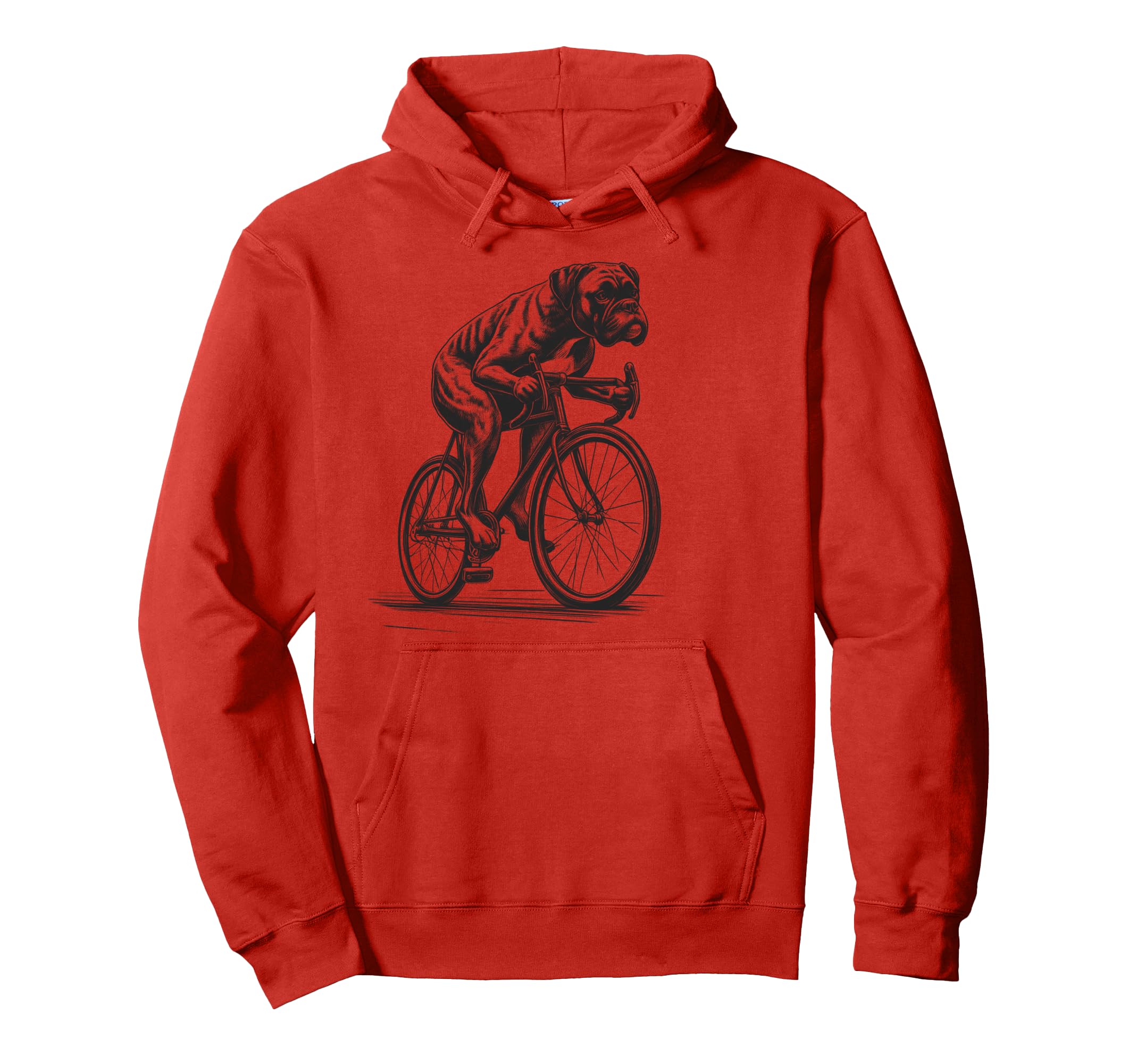Boxer Dog Riding Bike Bicycle Biker Cycling Hoodie - Unique Graphic Unisex - T-Shirt, Sweatshirt, Hoodie