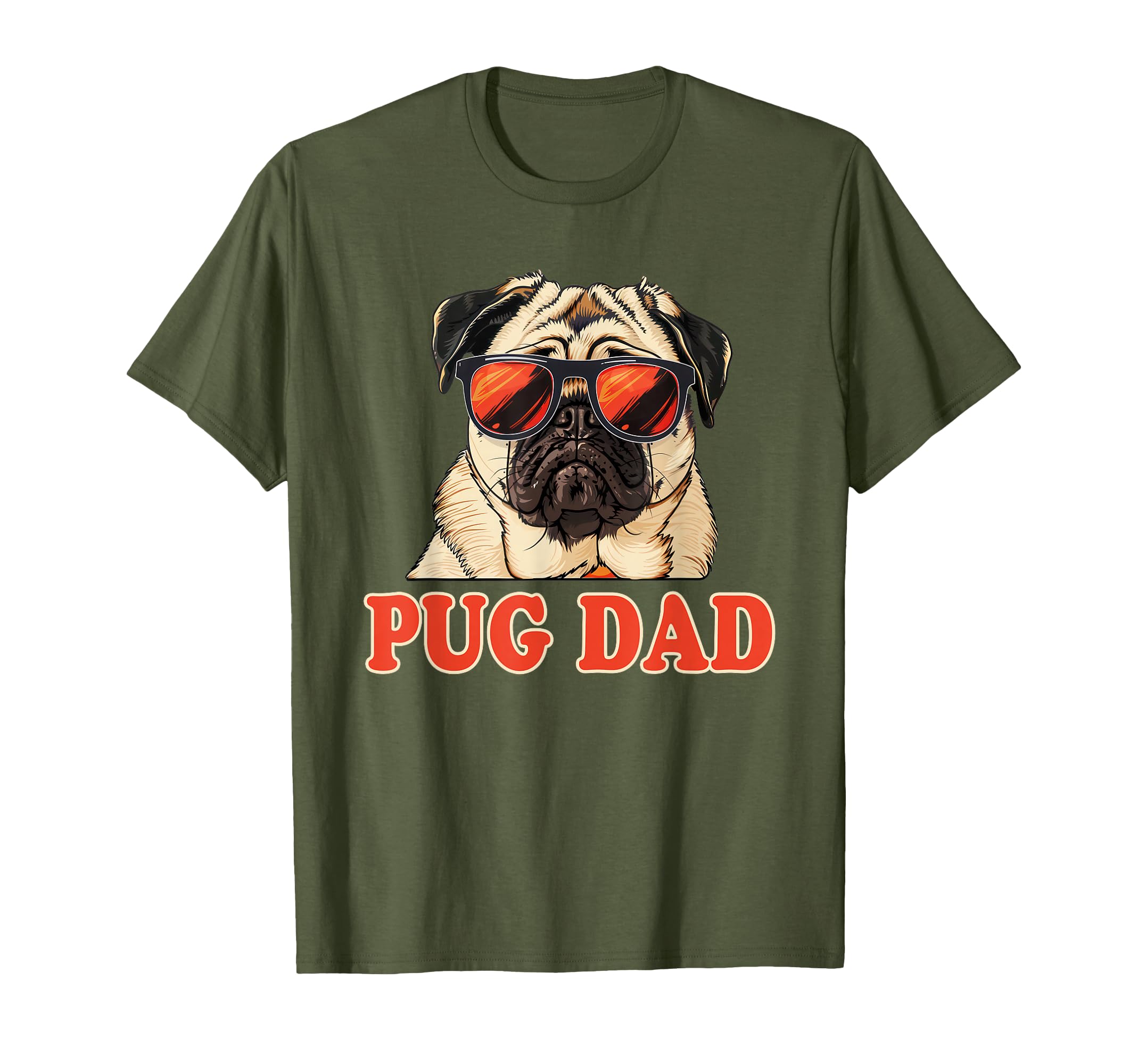 Pug Pug Dad Adults Black Cartoon T-Shirt - Streetwear Style Unisex - T-Shirt, Sweatshirt, Hoodie