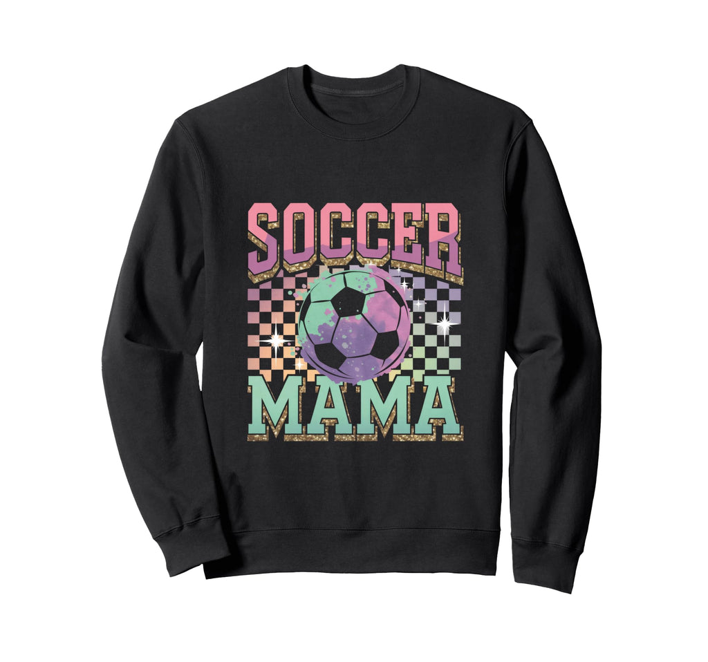 Soccer Mama Soccer Fan Checkered Sweatshirt - Unique Graphic Men Women - T-Shirt, Sweatshirt, Hoodie