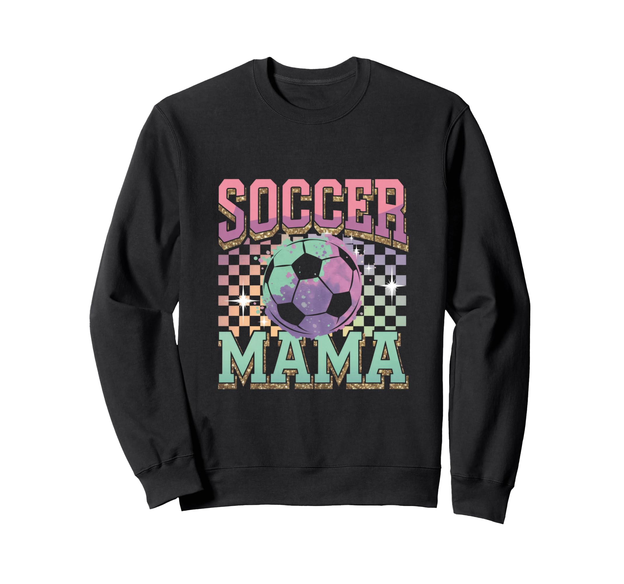 Soccer Mama Soccer Fan Checkered Sweatshirt - Unique Graphic Men Women - T-Shirt, Sweatshirt, Hoodie