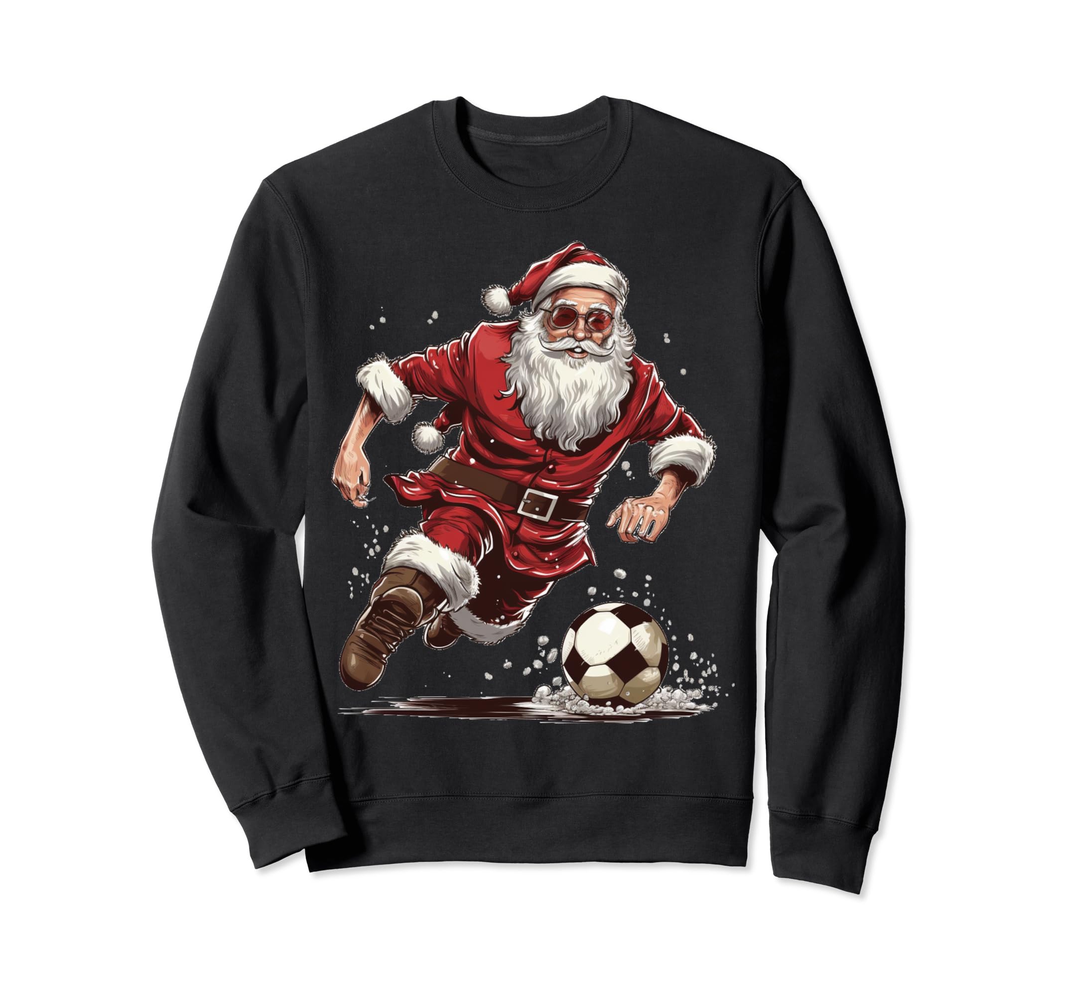 Santas Claus Playing Soccer Sweatshirt - Aesthetic Graphic Men Women - T-Shirt, Sweatshirt, Hoodie