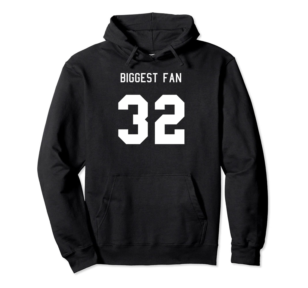 Number 32 Biggest Fan Sport Spirit Hoodie - Minimalist Print for Adults - T-Shirt, Sweatshirt, Hoodie