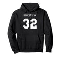 Number 32 Biggest Fan Sport Spirit Hoodie - Minimalist Print for Adults - T-Shirt, Sweatshirt, Hoodie