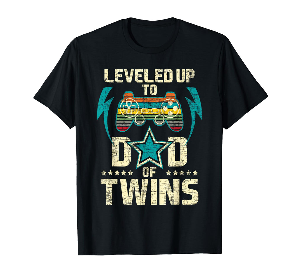 Leveled Up To Dad Twins Twin Dad T-Shirt - Streetwear Style for Adults - T-Shirt, Sweatshirt, Hoodie
