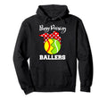 Busy Raising Ballers Funny Softball Hoodie - Minimalist Print Men Women - T-Shirt, Sweatshirt, Hoodie