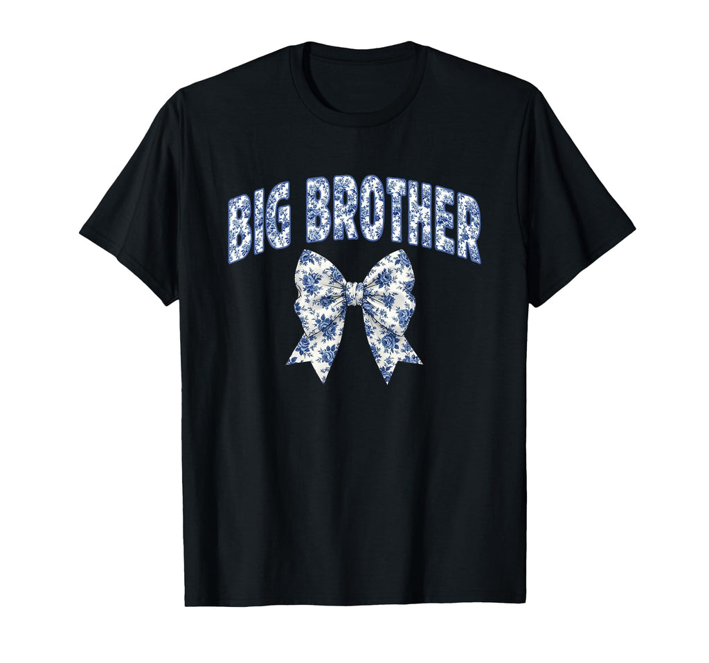 Big Brother Coquette Toile Blue Bow T-Shirt - Aesthetic Graphic for Adults - T-Shirt, Sweatshirt, Hoodie