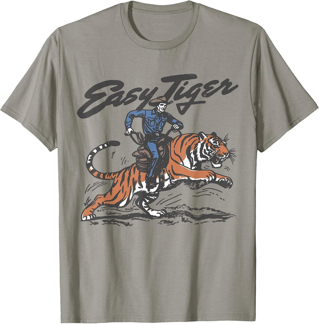 Easy Tiger Retro Cowboy Design Western Graphic - Adult & Kids T-Shirts, Sweatshirts & Hoodies apparel design preview 1