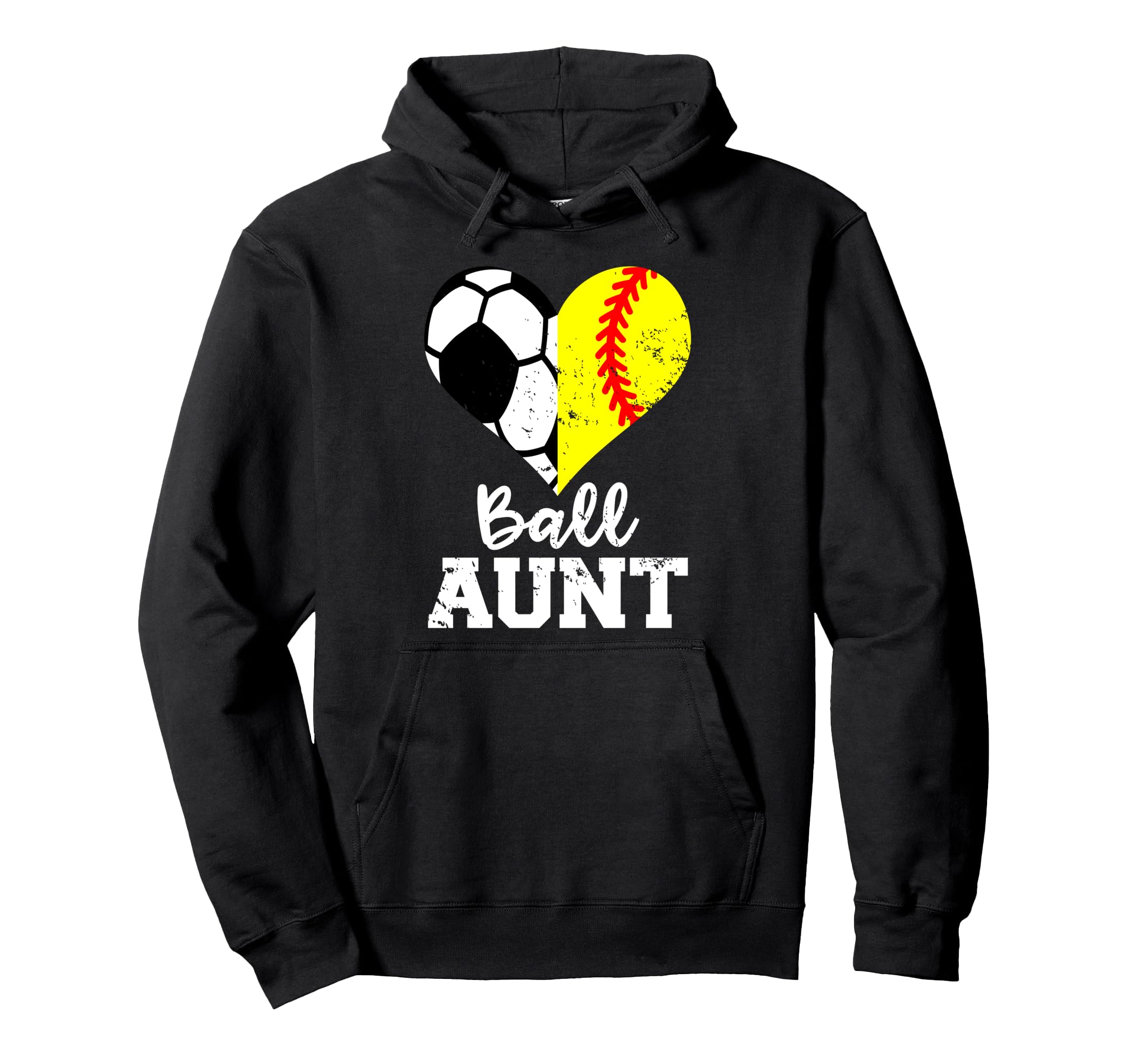 Ball Aunt Heart Funny Soccer Hoodie - Fun Novelty Design for Adults - T-Shirt, Sweatshirt, Hoodie