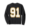 Number 91 Red Yellow White Sweatshirt - Minimalist Print Men Women - T-Shirt, Sweatshirt, Hoodie