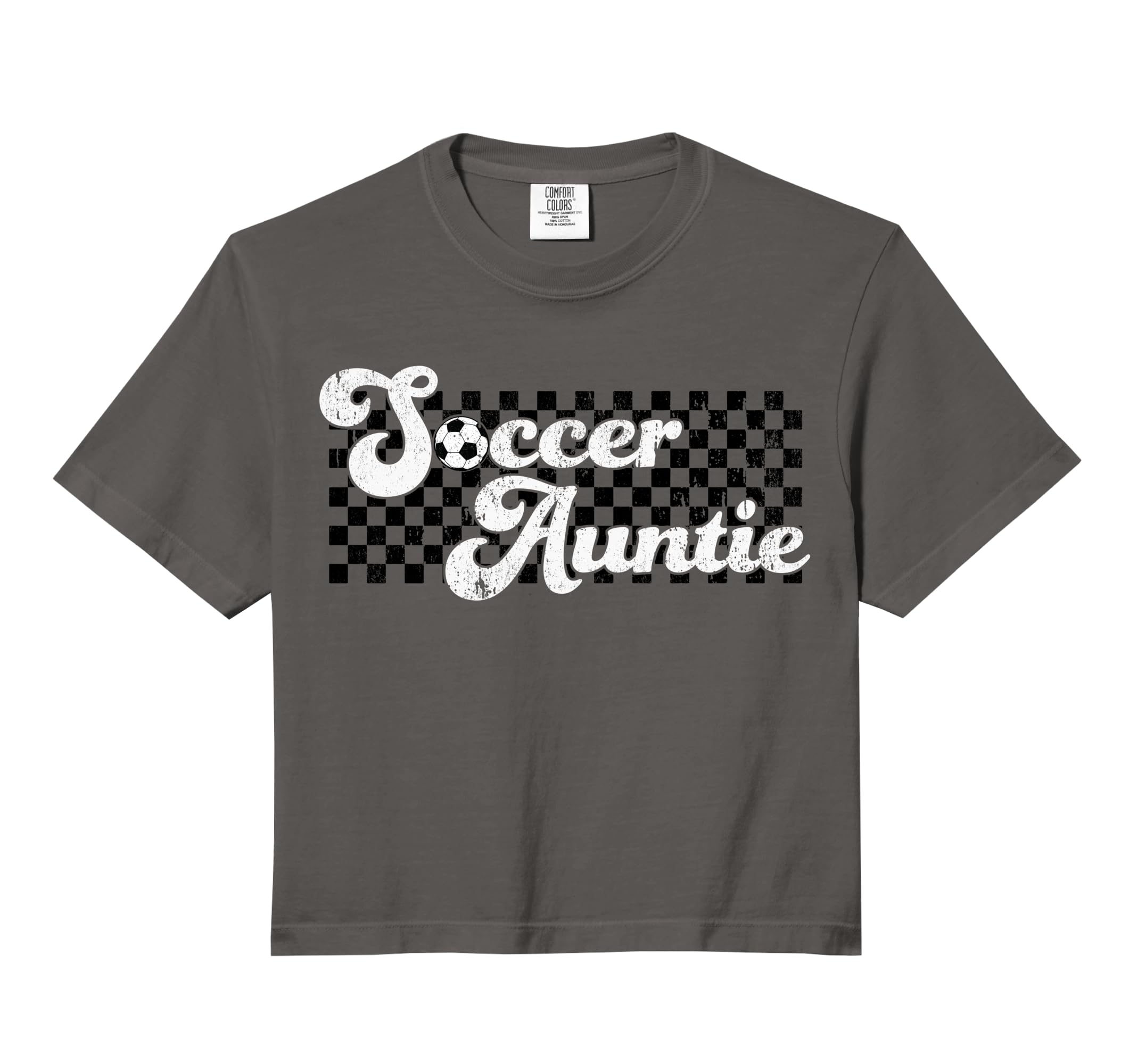 Soccer Auntie Soccer Aunt Checkered T-Shirt - Aesthetic Graphic Unisex - T-Shirt, Sweatshirt, Hoodie