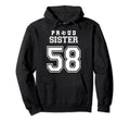 Number 58 Custom Proud Soccer Futbol Hoodie - Aesthetic Graphic for Adults - T-Shirt, Sweatshirt, Hoodie
