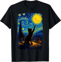 Funny Starry Night Cat Lover Graphic - Adult & Kids T-Shirts, Sweatshirts & Hoodies apparel design preview 1