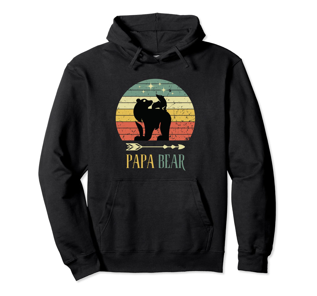 Papa Bear Stars Fathers Day Bear Hoodie - Fun Novelty Design for Adults - T-Shirt, Sweatshirt, Hoodie