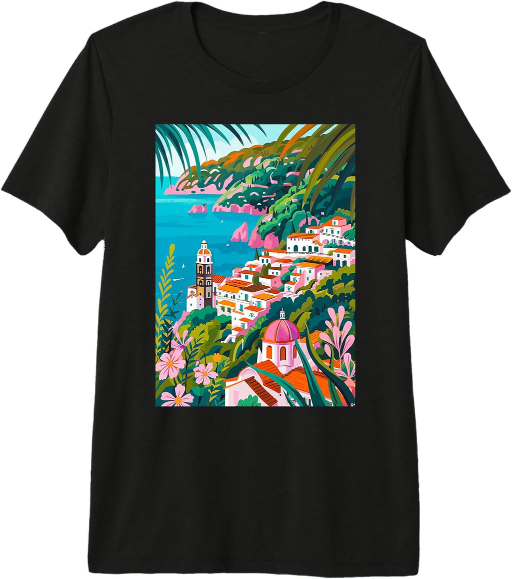 Italy Amalfi Coast Minimalist Premium Tri-blend - Adult & Kids T-Shirts, Sweatshirts & Hoodies apparel design preview 1