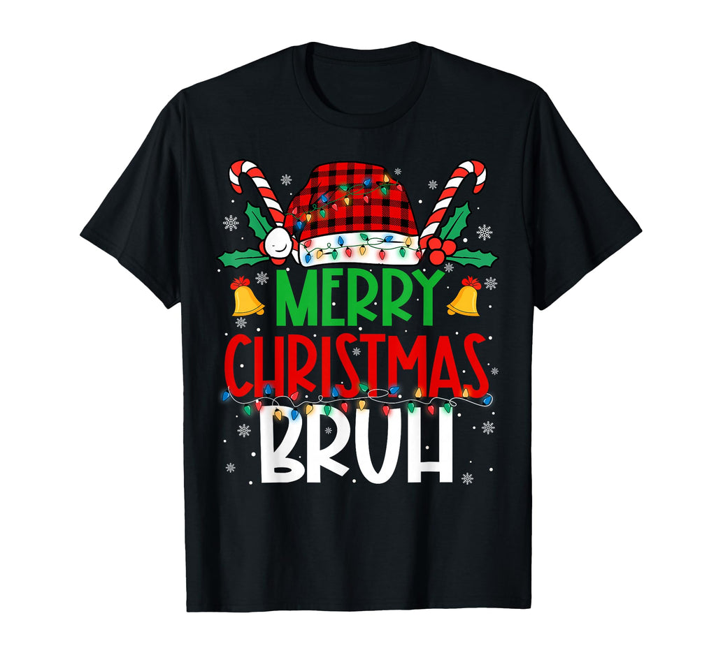 Merry Bruh Light Santa Claus Hat Mens T-Shirt - Aesthetic Graphic Men Women - T-Shirt, Sweatshirt, Hoodie