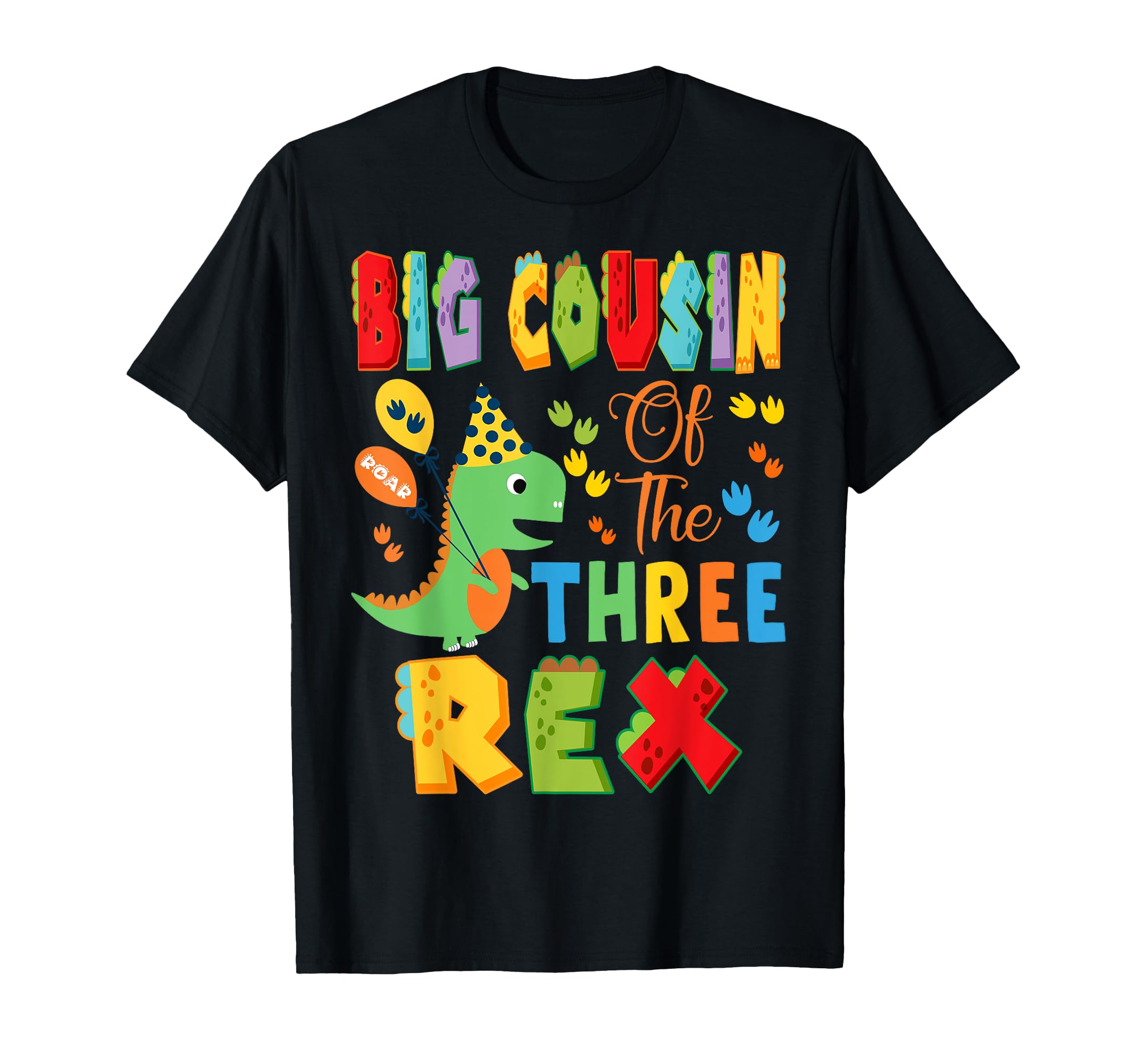 Big Cousin Three Rex 3Rd Birthday T-Shirt - Minimalist Print Unisex - T-Shirt, Sweatshirt, Hoodie