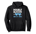 Double Blessed Dad Twins Family Heart Hoodie - Casual Everyday Wear Unisex - T-Shirt, Sweatshirt, Hoodie