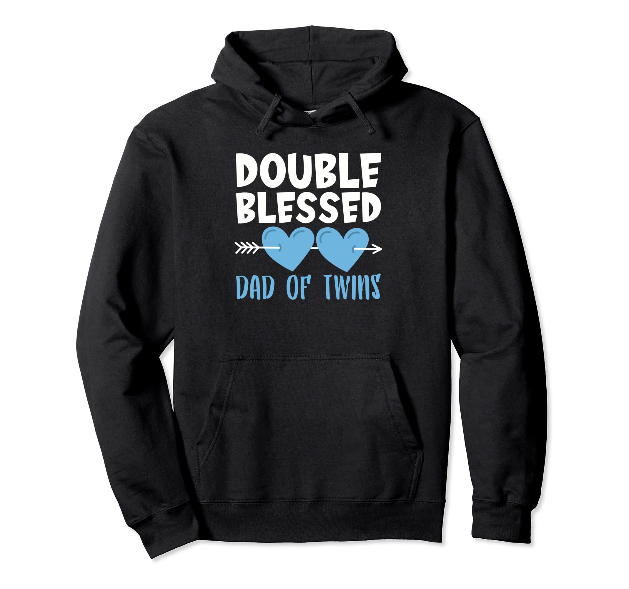 Double Blessed Dad Twins Family Heart Hoodie - Casual Everyday Wear Unisex - T-Shirt, Sweatshirt, Hoodie