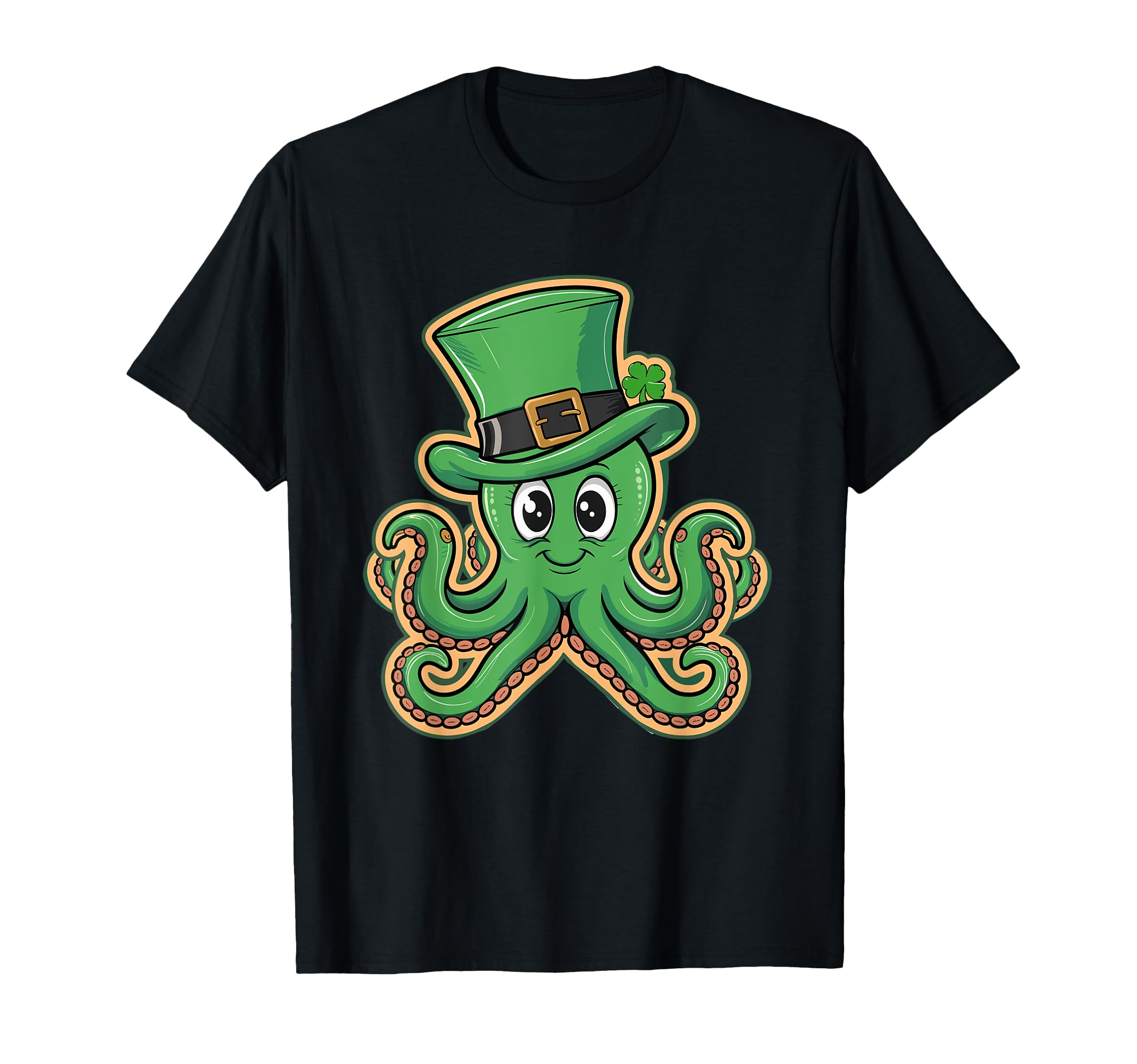 Octopus Shamrock Hat Saint Patricks T-Shirt - Custom Art Print for Adults - T-Shirt, Sweatshirt, Hoodie