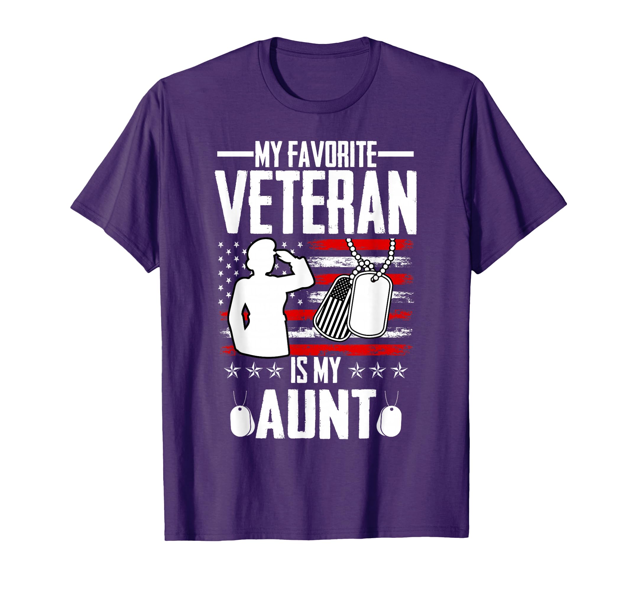 My Favorite Veteran Is My Aunt Usa Flag T-Shirt - Custom Art Print Unisex - T-Shirt, Sweatshirt, Hoodie