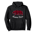 Mama Bear Pajama Red Buffalo Plaid Hoodie - Streetwear Style Unisex - T-Shirt, Sweatshirt, Hoodie