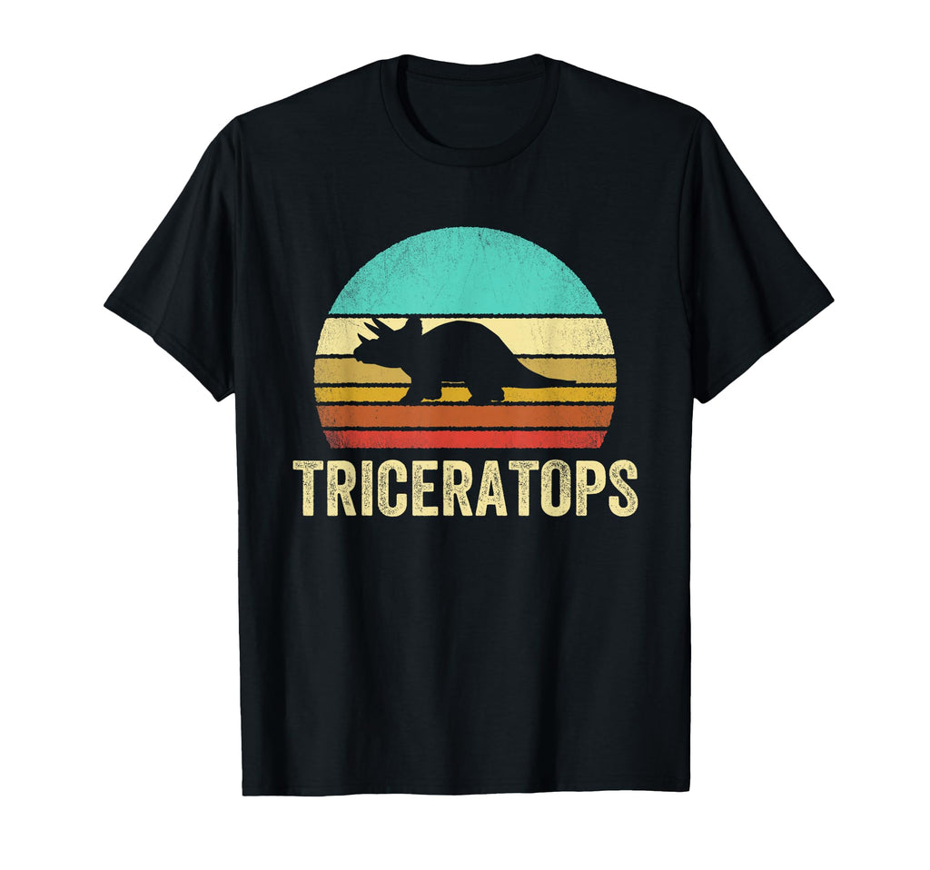 Triceratops Sunset Dinosaur T-Shirt - Minimalist Print Unisex - T-Shirt, Sweatshirt, Hoodie