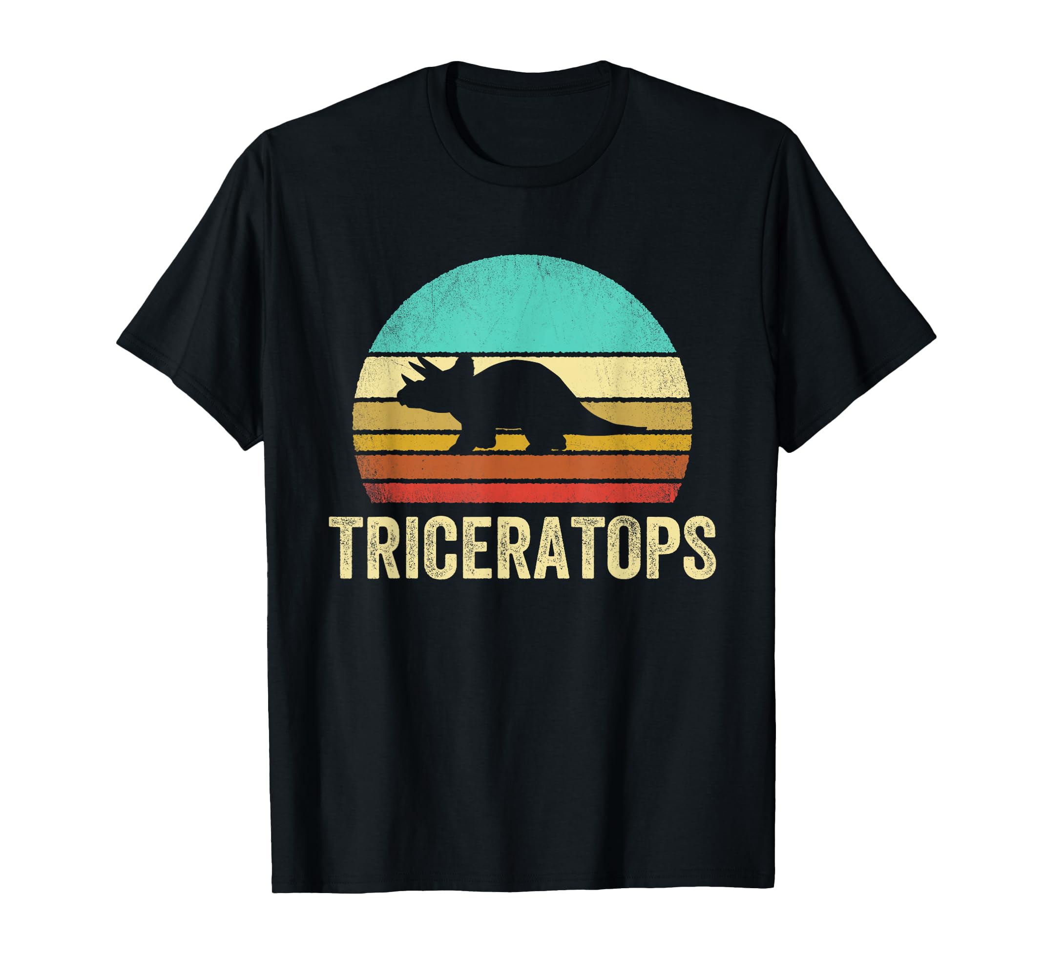 Triceratops Sunset Dinosaur T-Shirt - Minimalist Print Unisex - T-Shirt, Sweatshirt, Hoodie