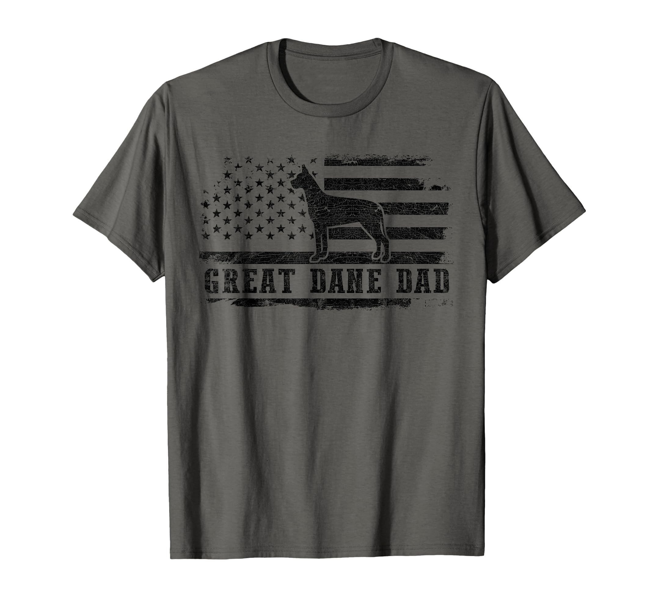 Great Dane Dad Distressed American Flag T-Shirt - Graphic Print Unisex - T-Shirt, Sweatshirt, Hoodie