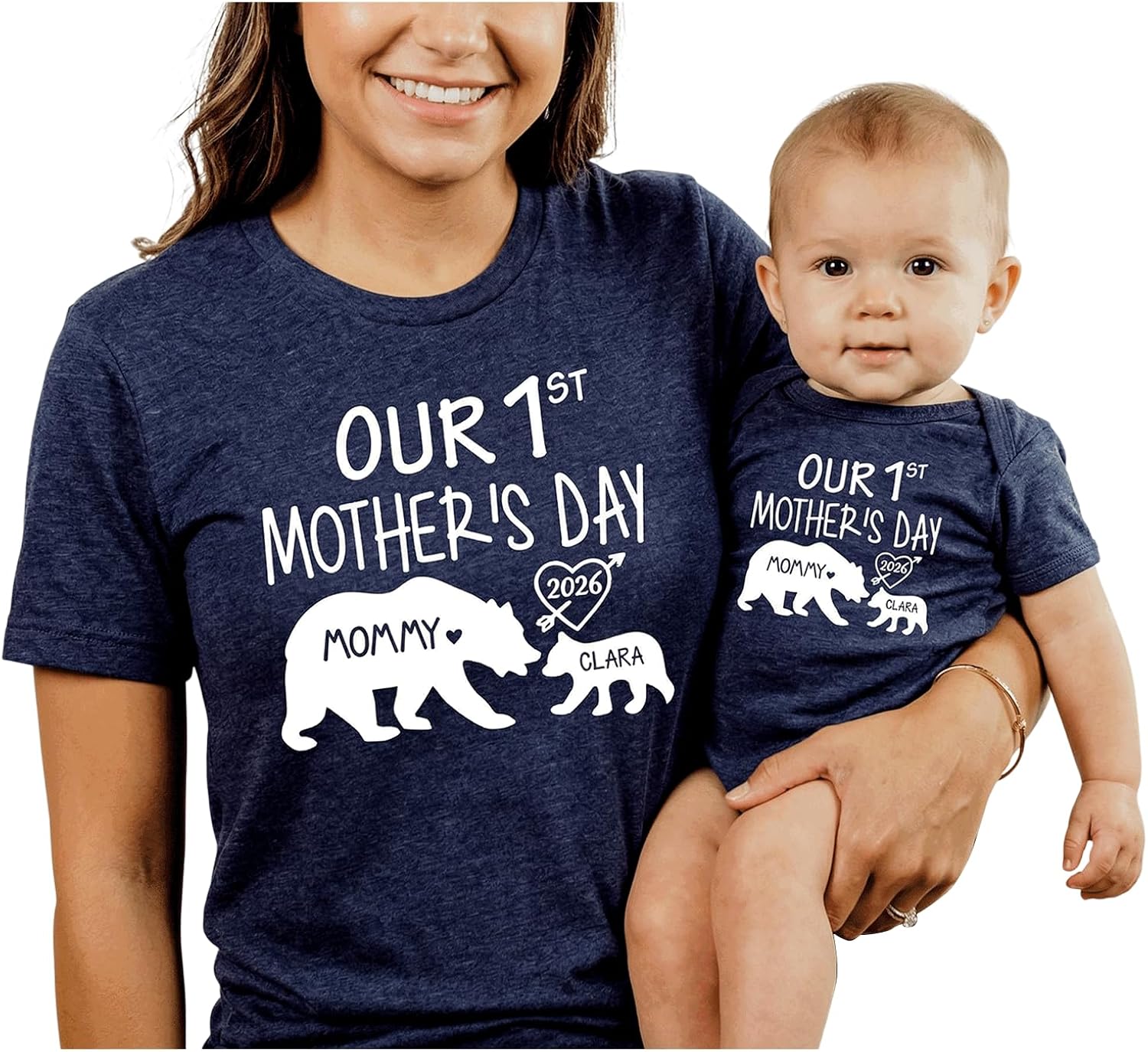 Personalized Mom Baby Matching Outfits Mothers Day - Adult & Kids T-Shirts, Sweatshirts & Hoodies apparel design preview 1
