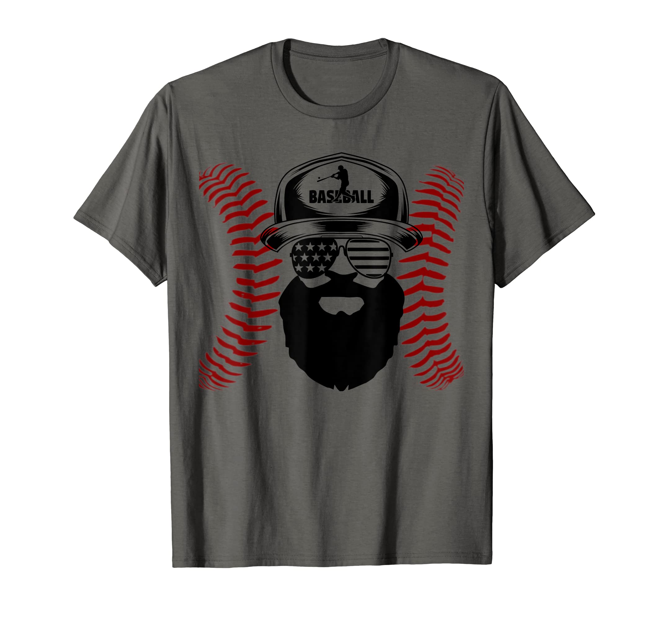 Baseball Beard Dad Patriotic American T-Shirt - Trendy Graphic Men Women - T-Shirt, Sweatshirt, Hoodie
