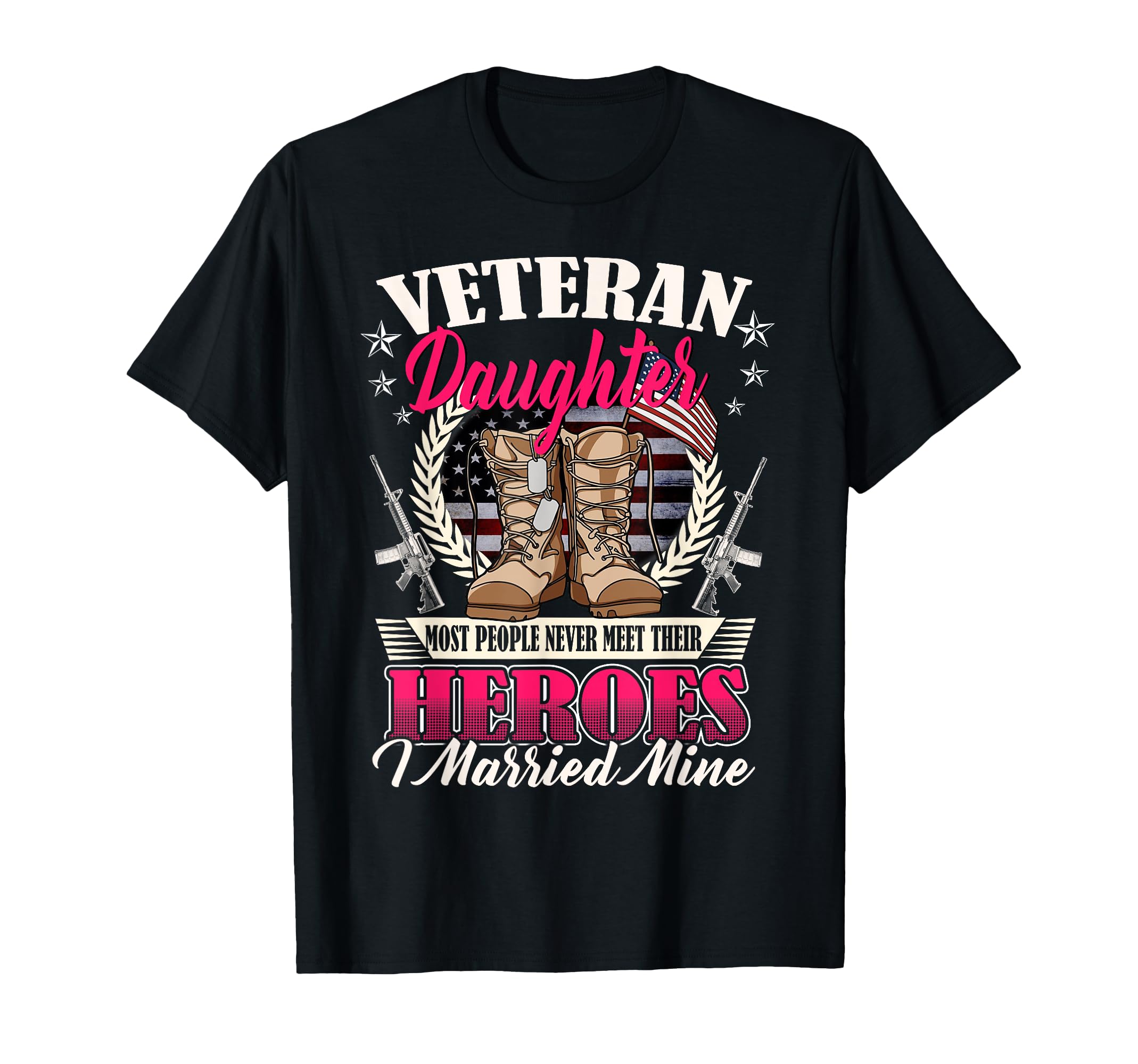 Veteran Daughter Married Mine Proud T-Shirt - Minimalist Print for Adults - T-Shirt, Sweatshirt, Hoodie