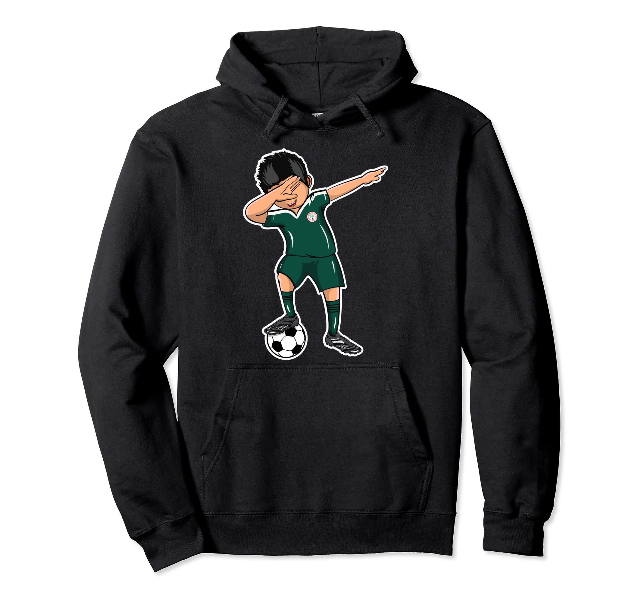 Dabbing Soccer Nigeria Jersey Naija Hoodie - Unique Graphic Unisex - T-Shirt, Sweatshirt, Hoodie