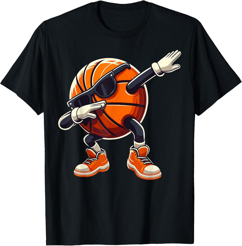 Dabbing Basketball Ball with Sunglasses Funny - Adult & Kids T-Shirts, Sweatshirts & Hoodies apparel design preview 1