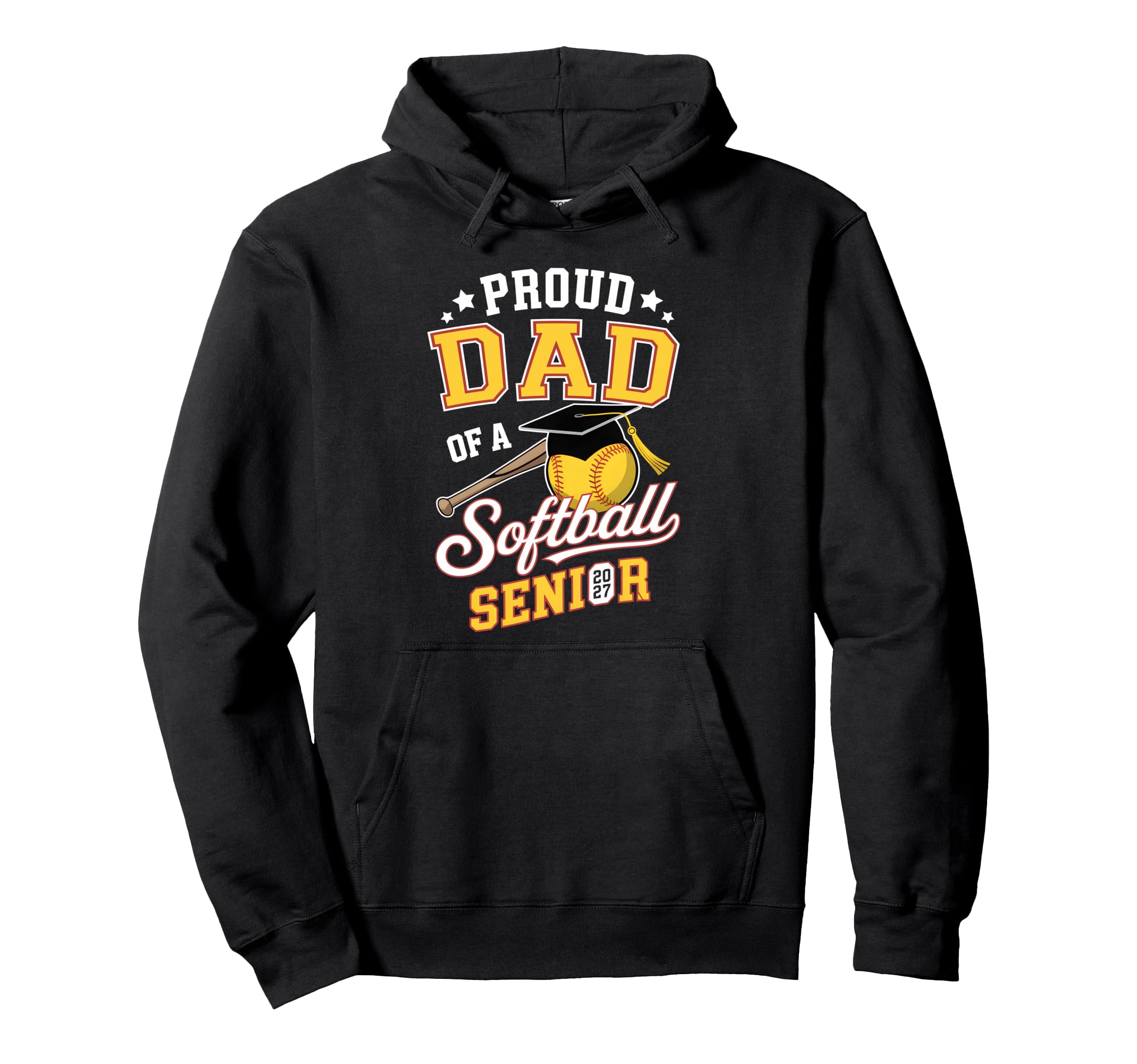 Proud Dad Softball Senior 2027 Graduate Hoodie - Unique Graphic for Adults - T-Shirt, Sweatshirt, Hoodie
