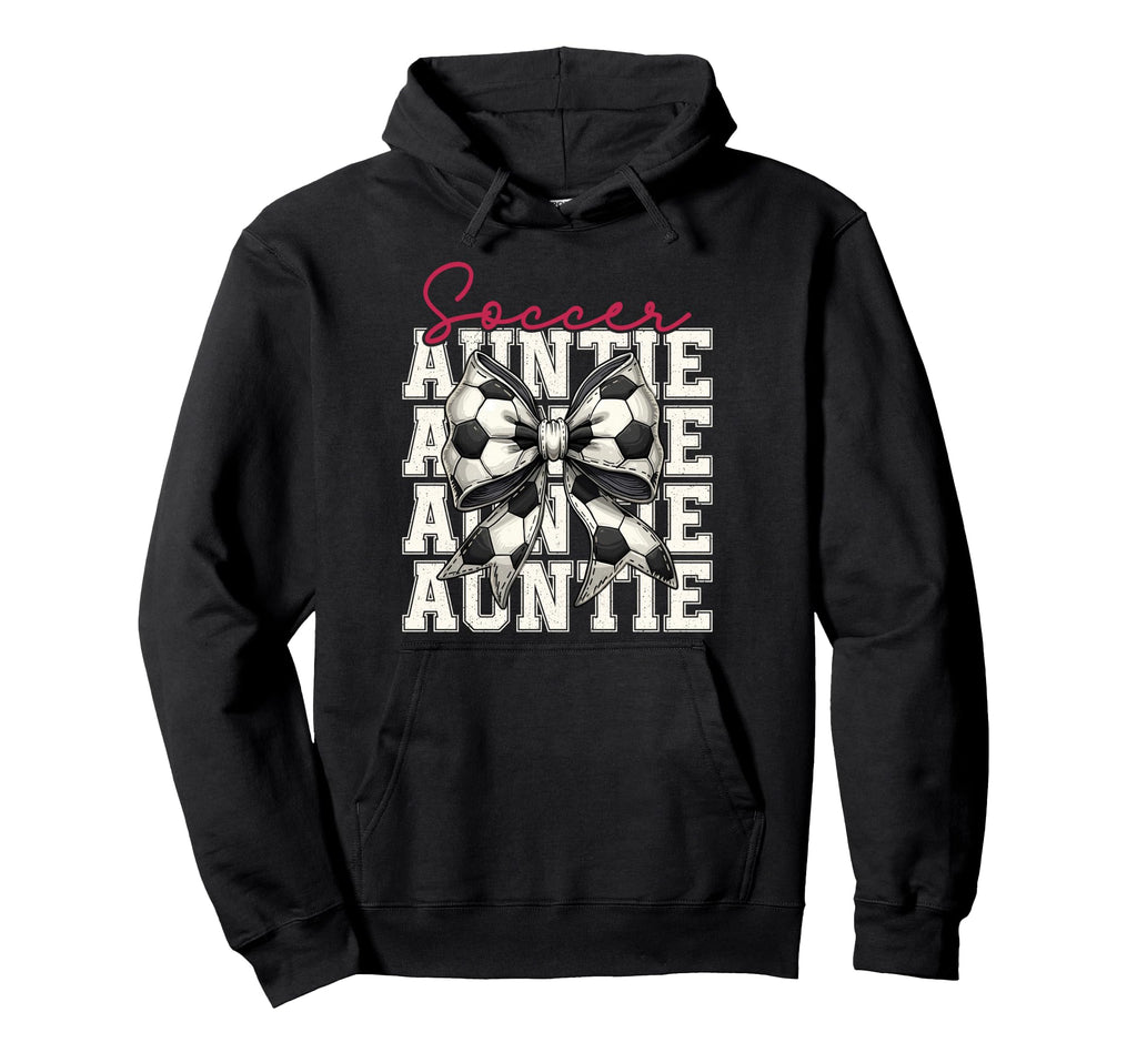 Soccer Auntie Funny Coquette Bow Hoodie - Aesthetic Graphic Men Women - T-Shirt, Sweatshirt, Hoodie